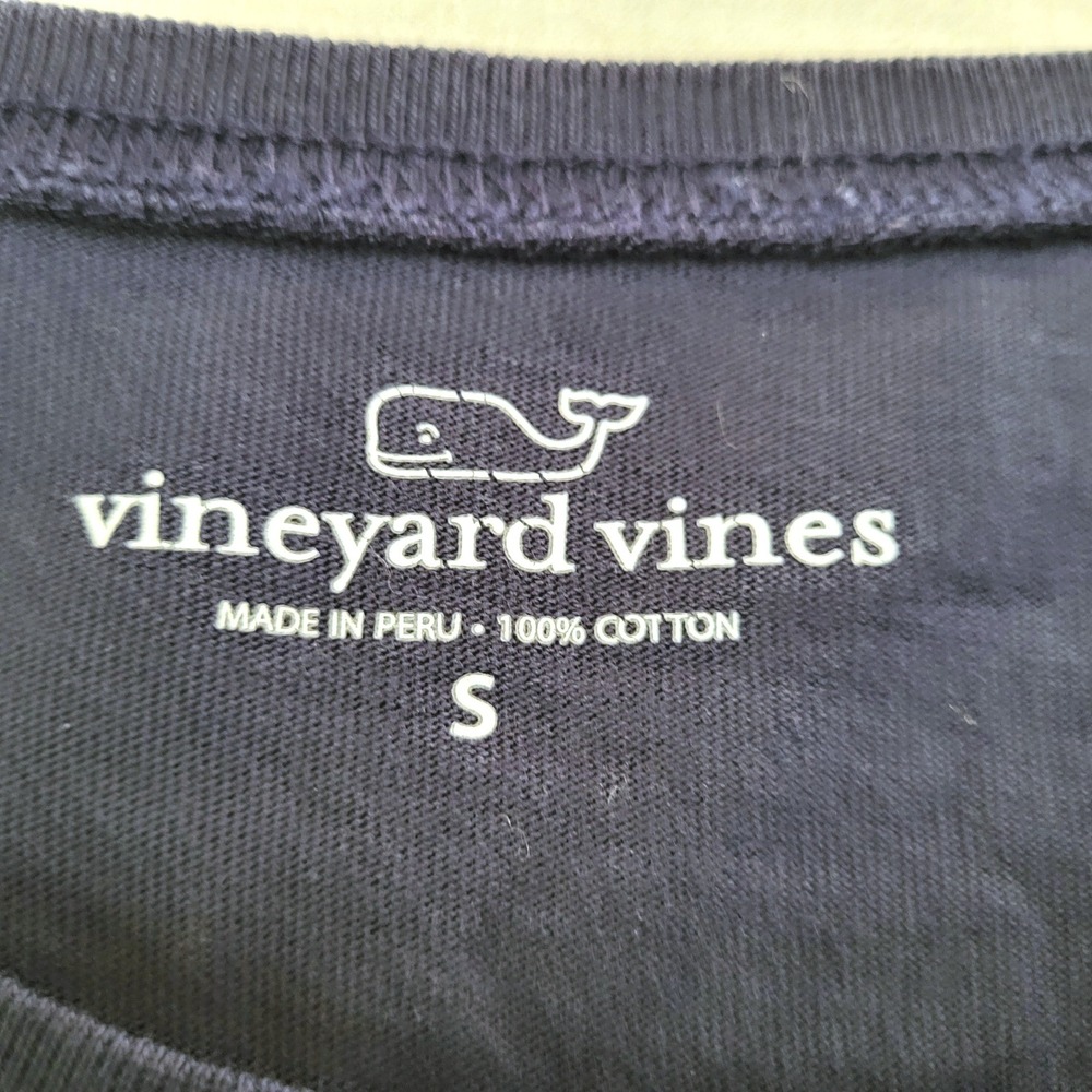 Vineyard Vines Navy Blue Whale Nautical Preppy Scoop Neck Long Sleeve Shirt S - Picture 6 of 8